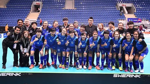 สาวไทยพิชิตญี่ปุ่น 4-2 คว้าอันดับ 13 ฟลอร์บอลโลก