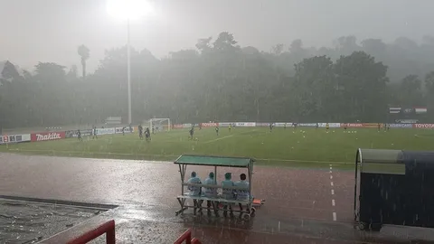 ฝนทำพิษ! AFCเลื่อนเกมชี้ชะตายู16ไทย-ทาจิกิสถาน เตะเช้าพฤหัสฯนี้