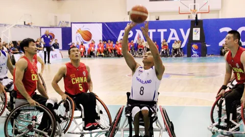 วีลแชร์ยัดห่วงไทย เอาชนะ จีน 66-59 ศึก IWBF ที่พัทยา