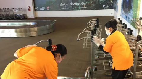 สนามบินต่างจังหวัด เข้มเฝ้าระวังไวรัสโคโรน่า ใช้น้ำยาฆ่าเชื้อโรคทุกจุด