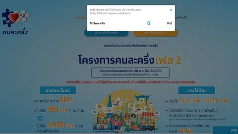 ลงทะเบียน "คนละครึ่ง" รอบเก็บตก เพื่อรับเงิน 3,500 บาท สิทธิ์เต็มแล้ว