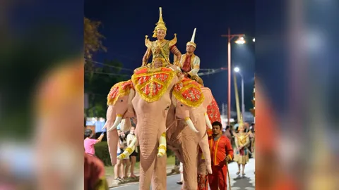 ไวรัล "ช้างเผือกสามเศียร" ปรากฏตัวที่ จ.อยุธยา เหมือนหลุดออกมาจากวรรณคดี