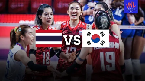 ช่องทางชมถ่ายทอดสดวอลเลย์บอลหญิง VNL 2023 ทีมชาติไทย VS เกาหลีใต้ เนชันส์ลีก 2023 สัปดาห์ 1 นัด 4