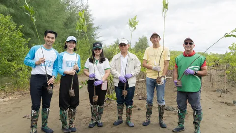 ปูนซีเมนต์นครหลวง ผนึกกำลัง "ชุมชน-พันธมิตร" เก็บขยะชายหาด-ปลูกป่าชายเลน