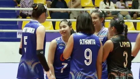 แรงไม่หยุด "วอลเลย์บอลหญิงไทย U18" ทุบ "สิงคโปร์" ชาดลอย ชนะ 4 นัดติด ปริ๊นเซส คัพ