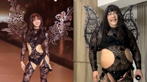 ปิงปอง ถีบจักรอย่างไว ตัดชุดคัฟเวอร์ ลิซ่า ใส่ในแฟชั่นโชว์ Victoria’s Secret