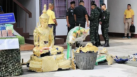 ตร. นครพนม ตรวจพบ "พระพุทธรูป" ซุกเฮโรอีน-ไอซ์ มูลค่าไม่ต่ำกว่า 100 ล้าน