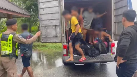 "ตำรวจทางหลวง" ไล่ล่า "รถกระบะตู้ทึบ" ลักลอบขนแรงงานเถื่อน อัดแน่น 29 คน