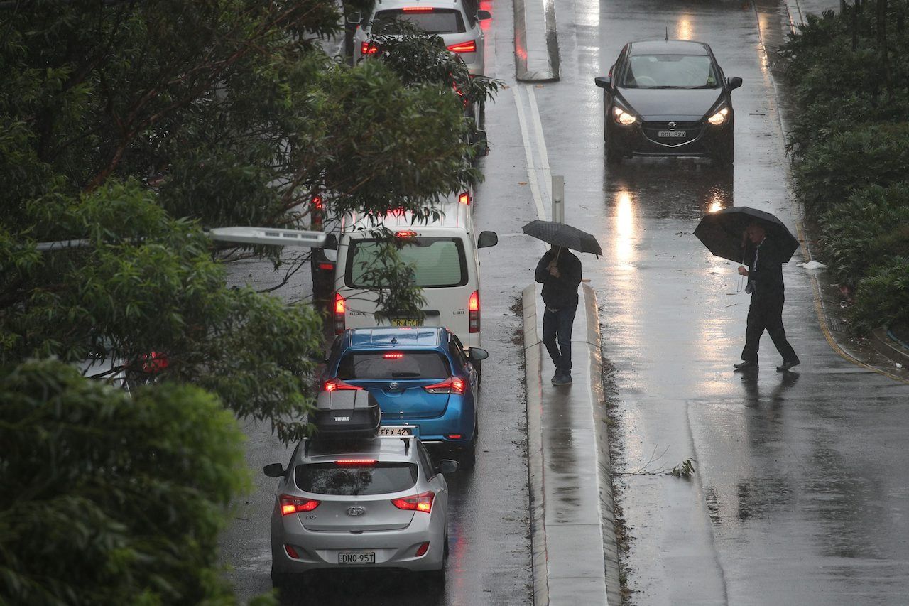 ฝนตกหนักและลมแรงที่นครซิดนีย์ ในรัฐนิวเซาท์เวลส์