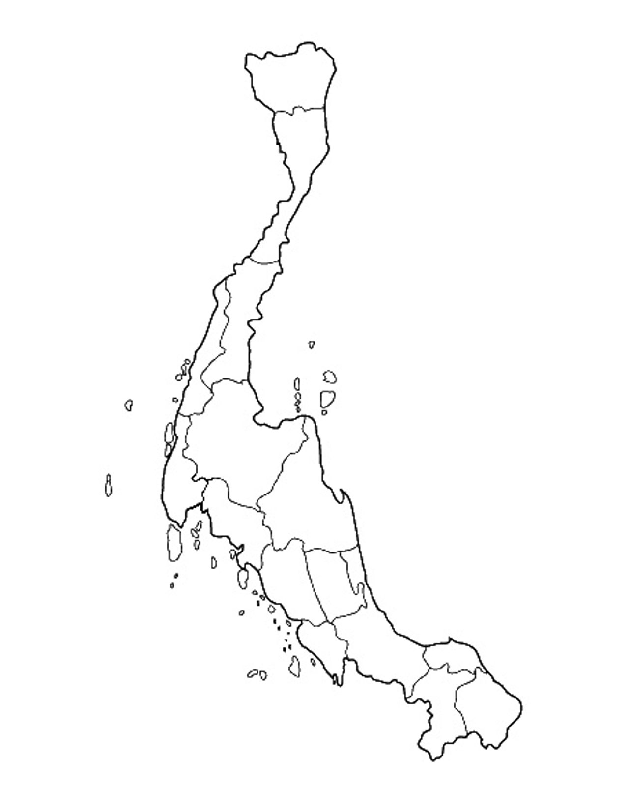 แผนที่ประเทศไทย : ภาคใต้