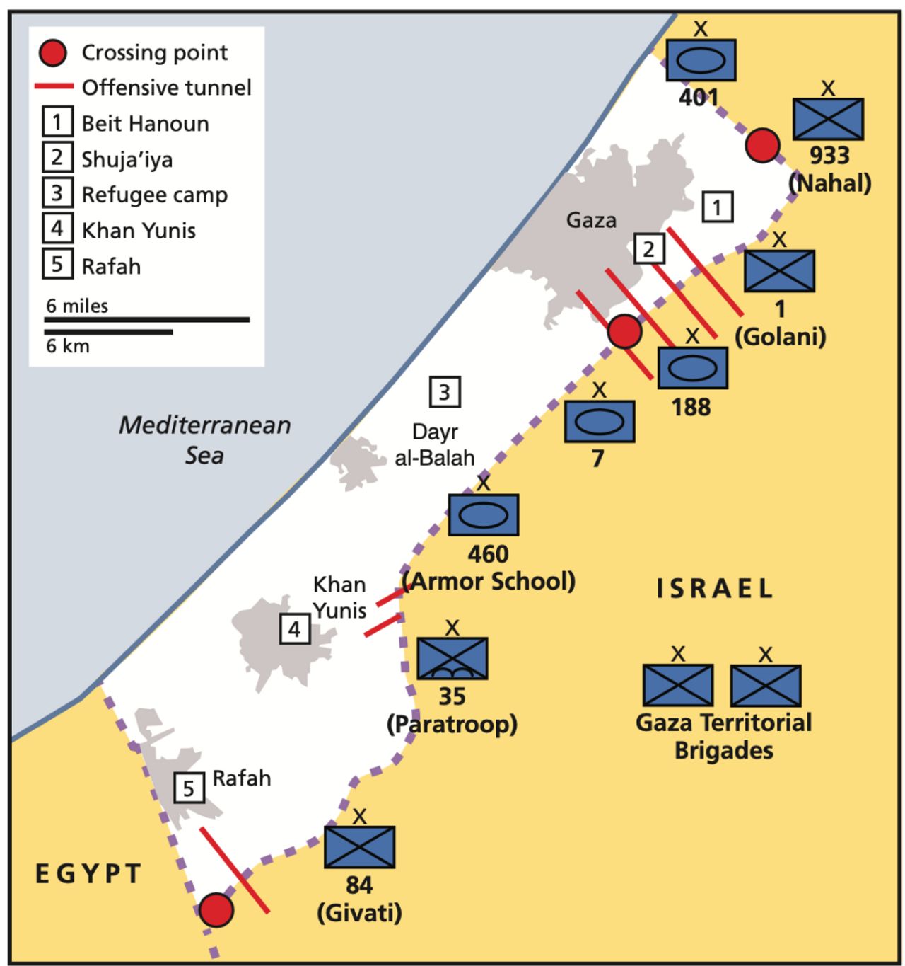 การจัดวางกองกำลังทหารของอิสราเอลในปฏิบัติการ “Operation Protective Edge” 