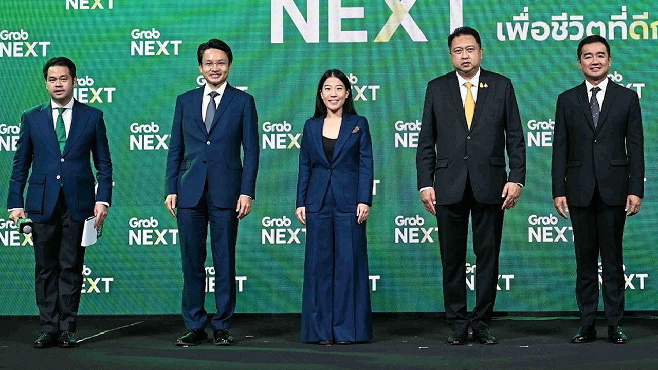 เราทำได้ - สุชาติ ชมกลิ่น รมว.แรงงาน เปิดงาน “GrabNEXT ยกระดับประเทศไทย เพื่อชีวิตที่ดีกว่า” เพื่อผลักดันการใช้เทคโนโลยีในการพัฒนาเศรษฐกิจของประเทศอย่างยั่งยืน โดยมี วรฉัตร ลักขณาโรจน์ และ จันต์สุดา ธนานิตยะอุดม มาร่วมงานด้วย ที่โรงแรมดิ แอทธินี วันก่อน.