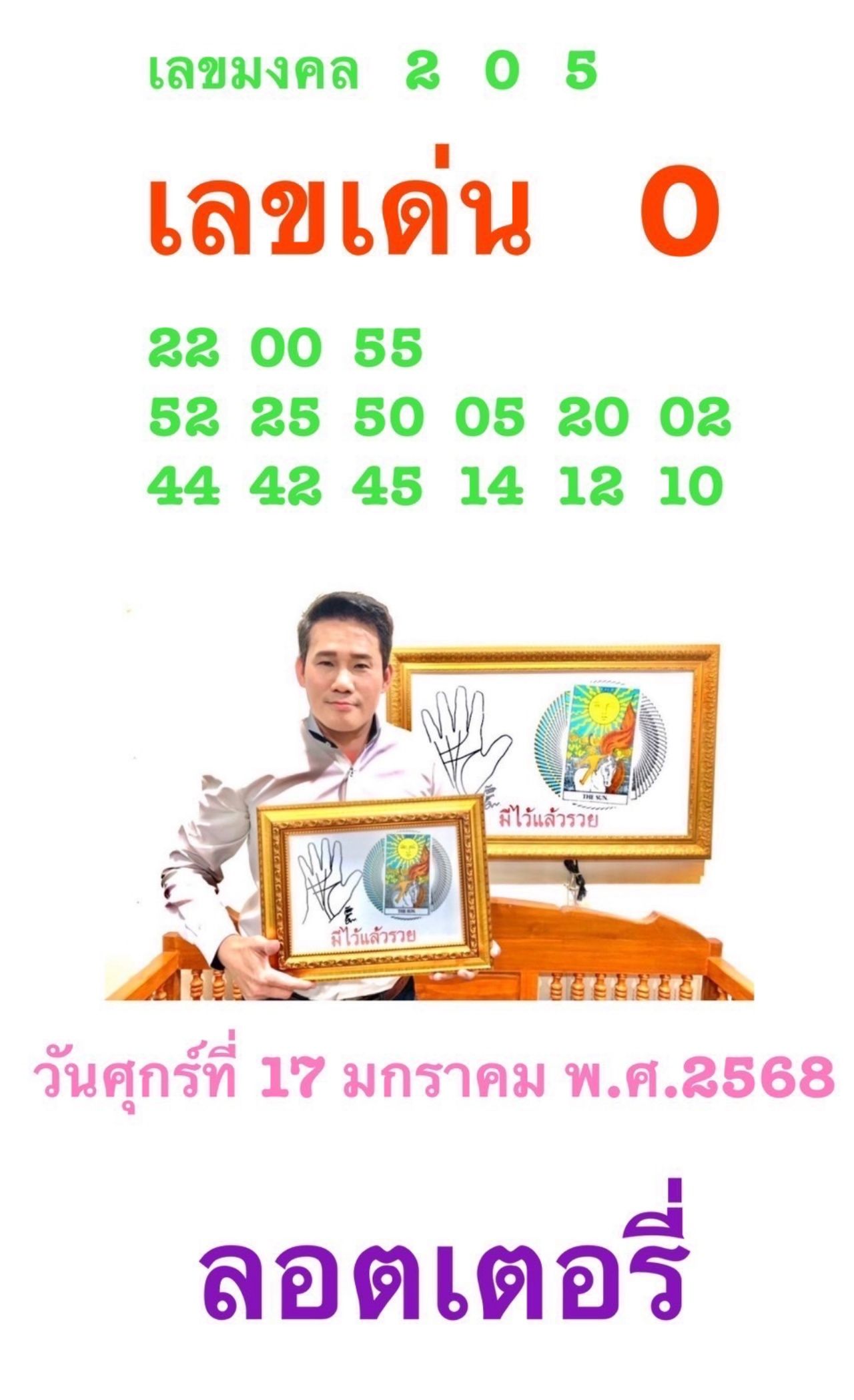 ไพ่ยิปซีเสี่ยงโชค 17 มกราคม 2568 