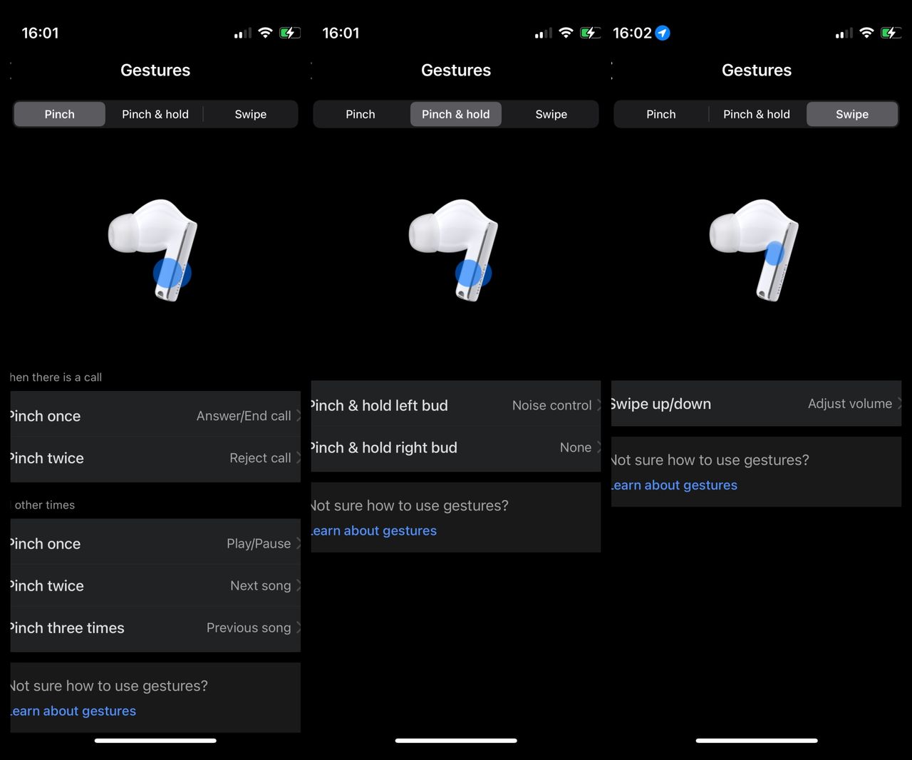 การสั่งการผ่าน Gestures ใน Huawei FreeBuds Pro 2