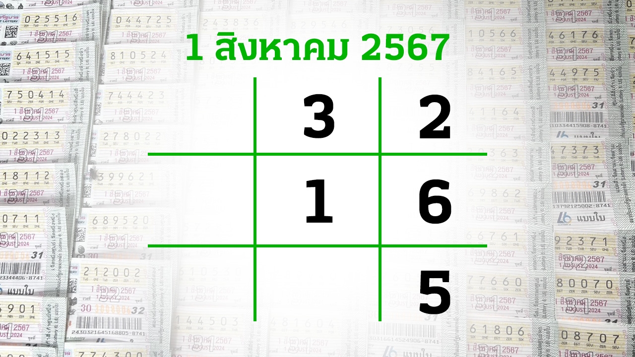 โค้งสุดท้ายหวย "เลขเด็ดงวดนี้" 1/8/67 ลุ้นโชคได้ที่ไทยรัฐทีวี-ไทยรัฐออนไลน์