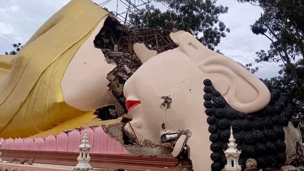 ยันไม่ใช่อาเพศ เศียรพระนอนหัก เผยดวงพระเนตรเป็นหินอัญมณี มีน้ำหนักมาก