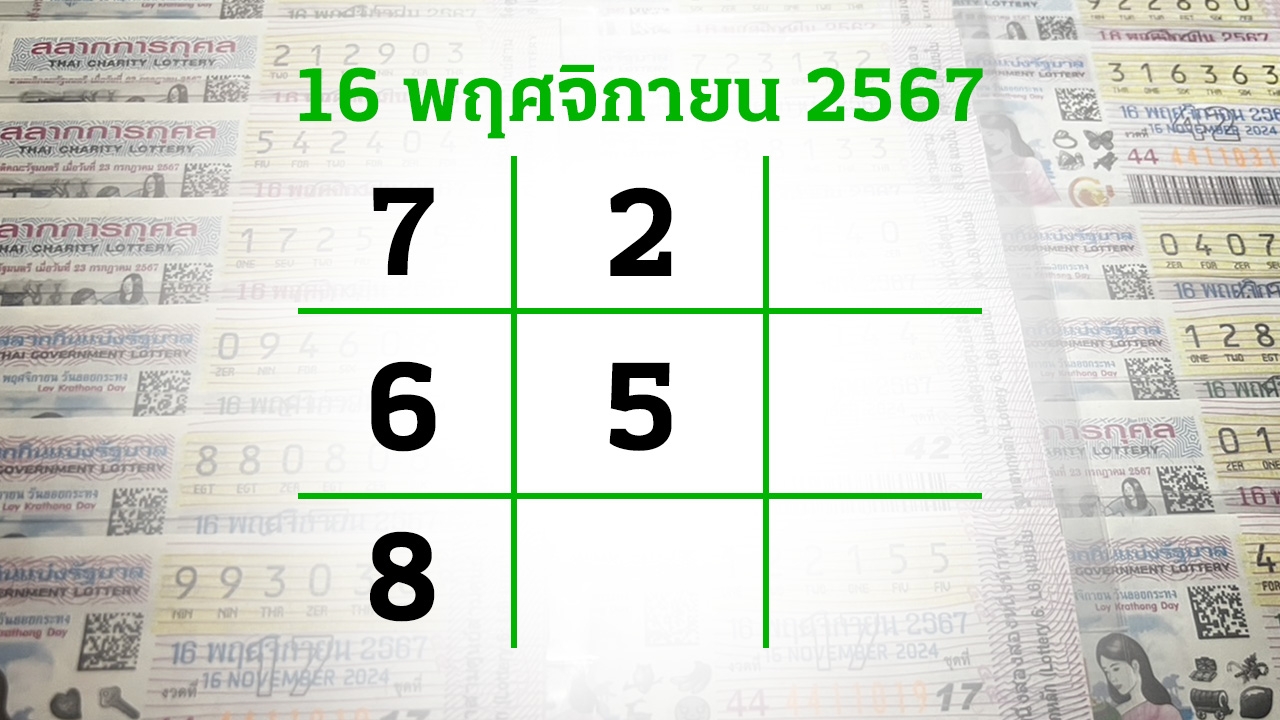 โค้งสุดท้ายหวย "เลขเด็ดงวดนี้" 16/11/67 ลุ้นโชคได้ที่ไทยรัฐทีวี-ไทยรัฐออนไลน์